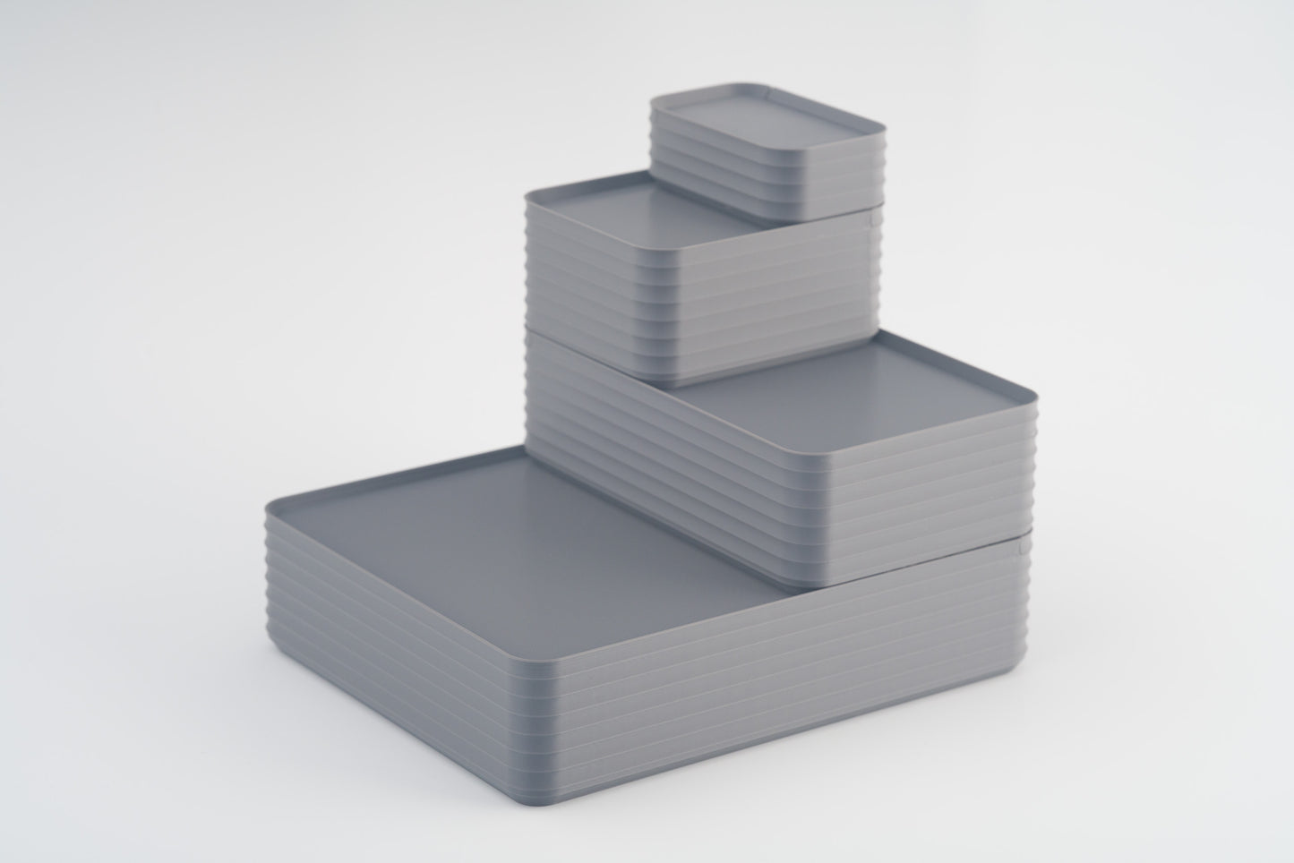 Z Co Projects Rib Series box dark gray set of four mini, small, original, and double-wide displayed on a white background.