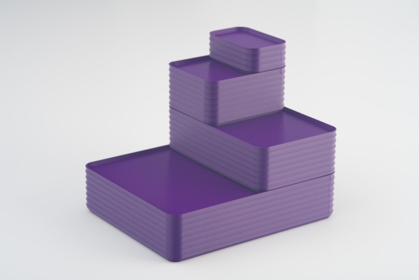Z Co Projects Rib Series box dark purple set of four mini, small, original, and double-wide displayed on a white background.
