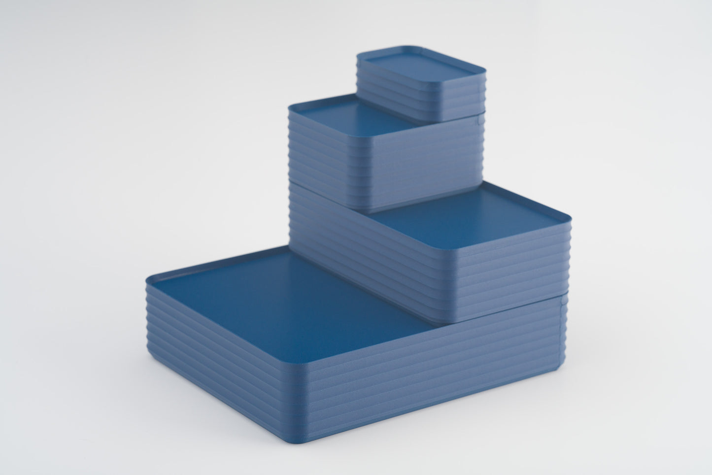 Z Co Projects Rib Series box matte army blue set of four mini, small, original, and double-wide displayed on a white background.