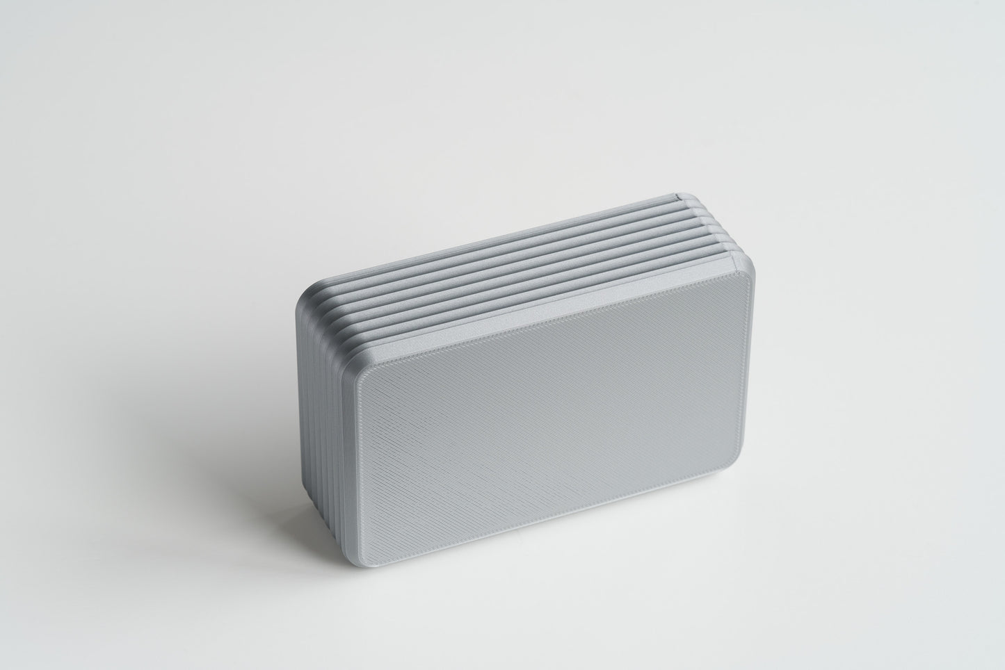 Bottom view of the Z Co Rib Series Box in Original size, Silver color, shown on a clean white background.
