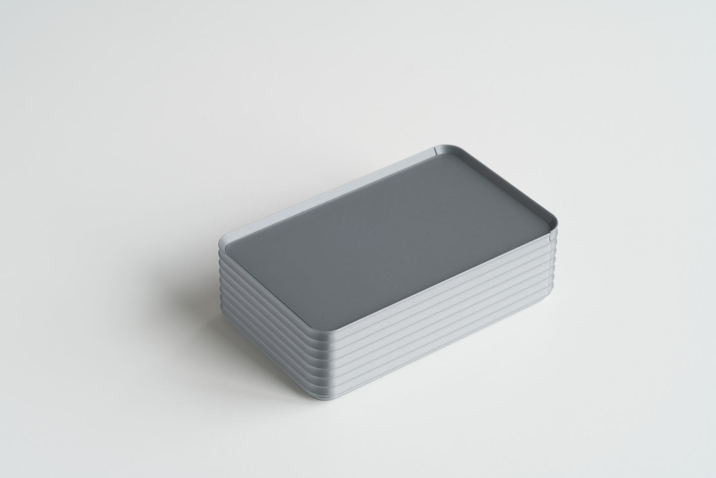 Z Co Rib Series Box Original in Silver, fully closed with lid in place, displayed on white surface.