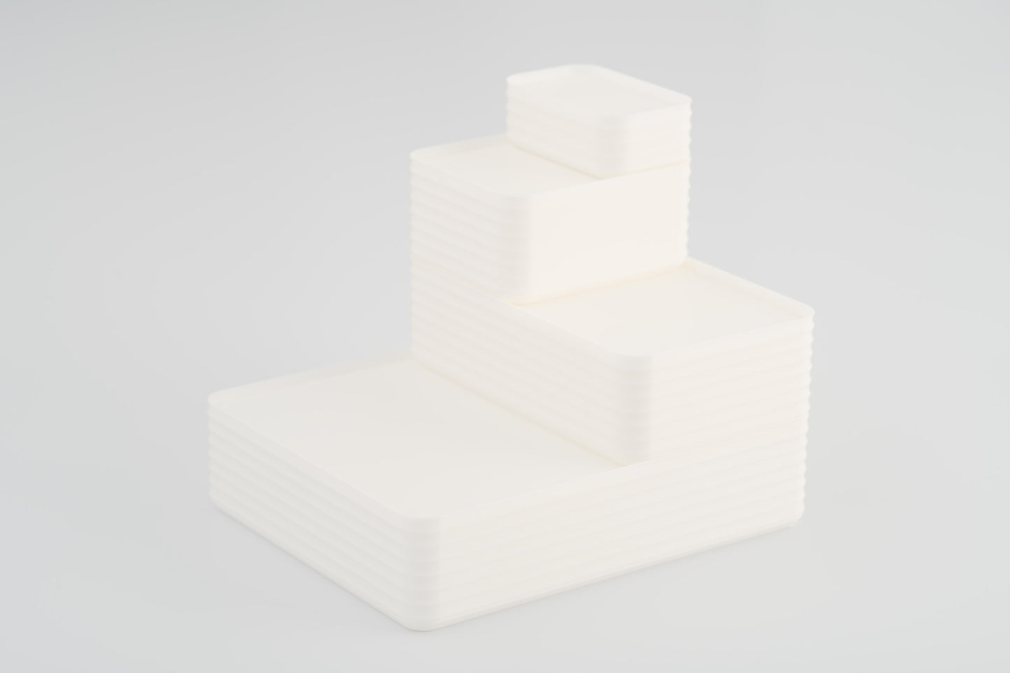 Z Co Projects Rib Series box jade white set of four mini, small, original, and double-wide displayed on a white background.