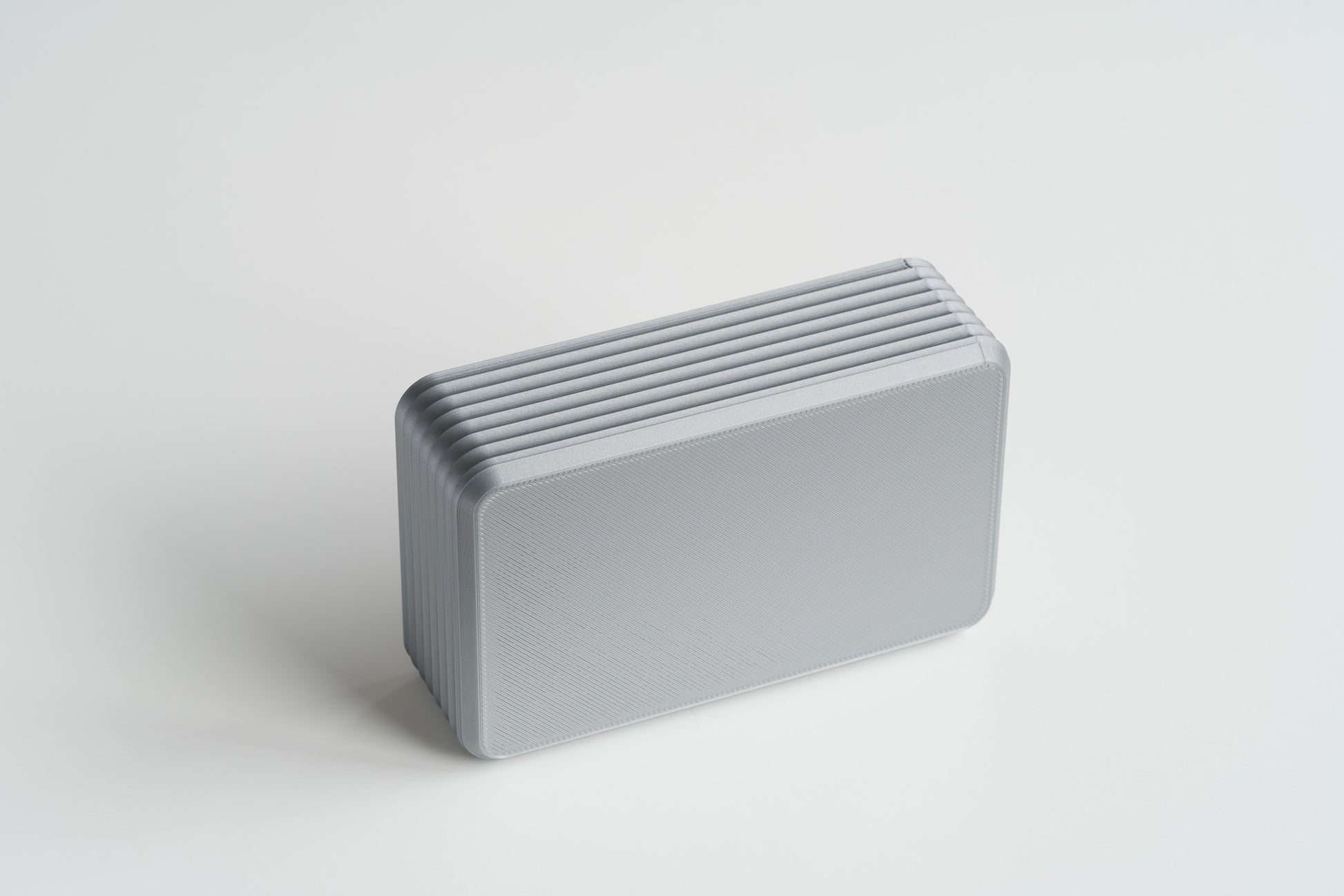 Bottom view of the Z Co Rib Series Box in Original size, Silver color, shown on a clean white background.