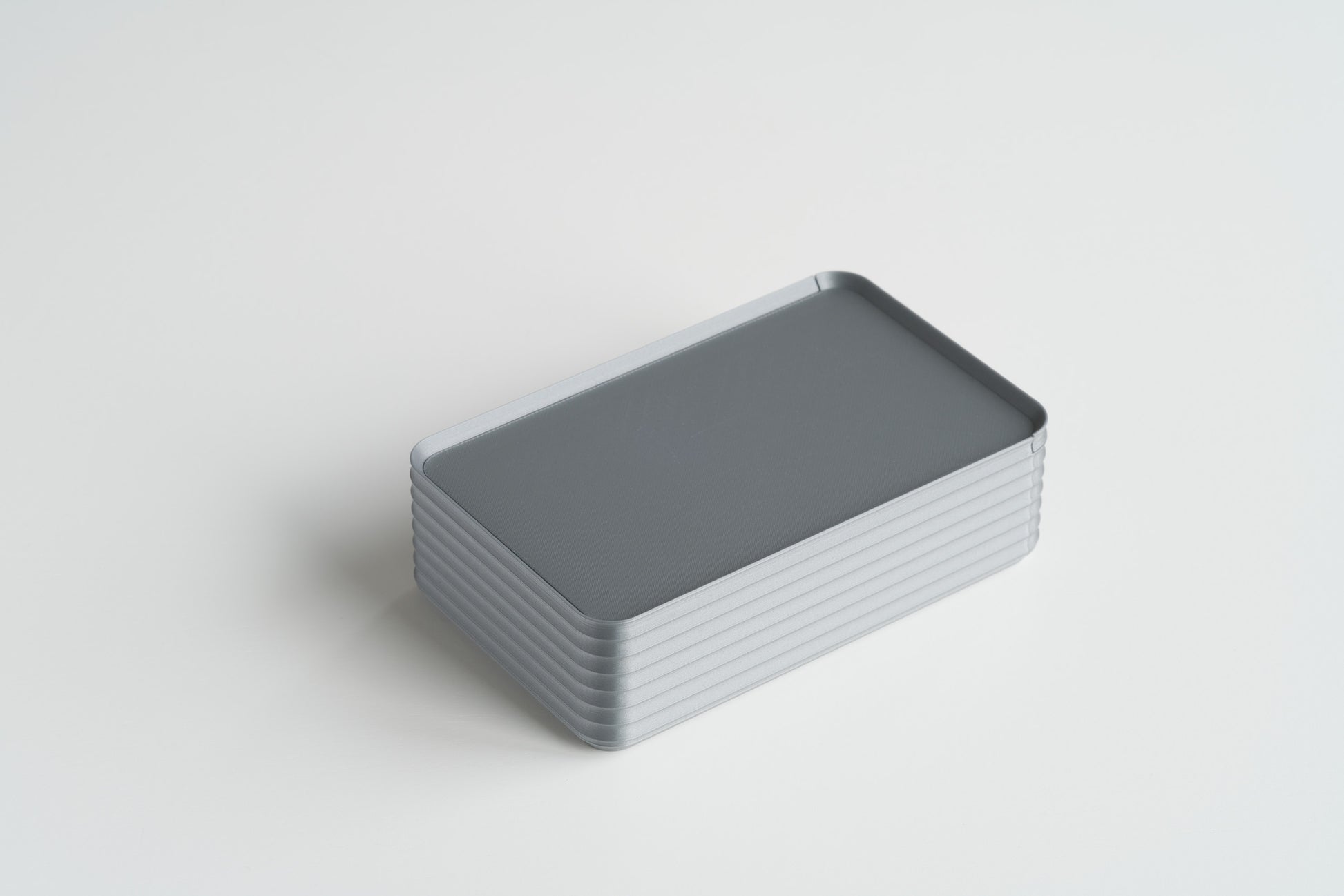 Z Co Rib Series Box Original in Silver, fully closed with lid in place, displayed on white surface.