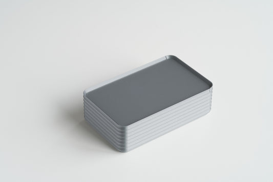 Z Co Rib Series Box Original in Silver, fully closed with lid in place, displayed on white surface.